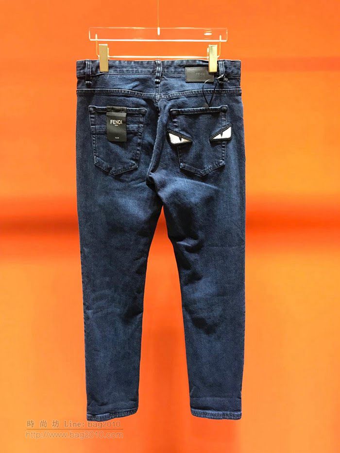 Fendi男裝 19-20FW新款牛仔褲 芬迪洗水破洞男士牛仔褲  tzy2375